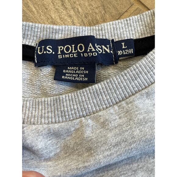 US Polo Assn. Sweatshirt Boys Size Large Gray Long Sleeve Pullover Crew Neck - Picture 4 of 5